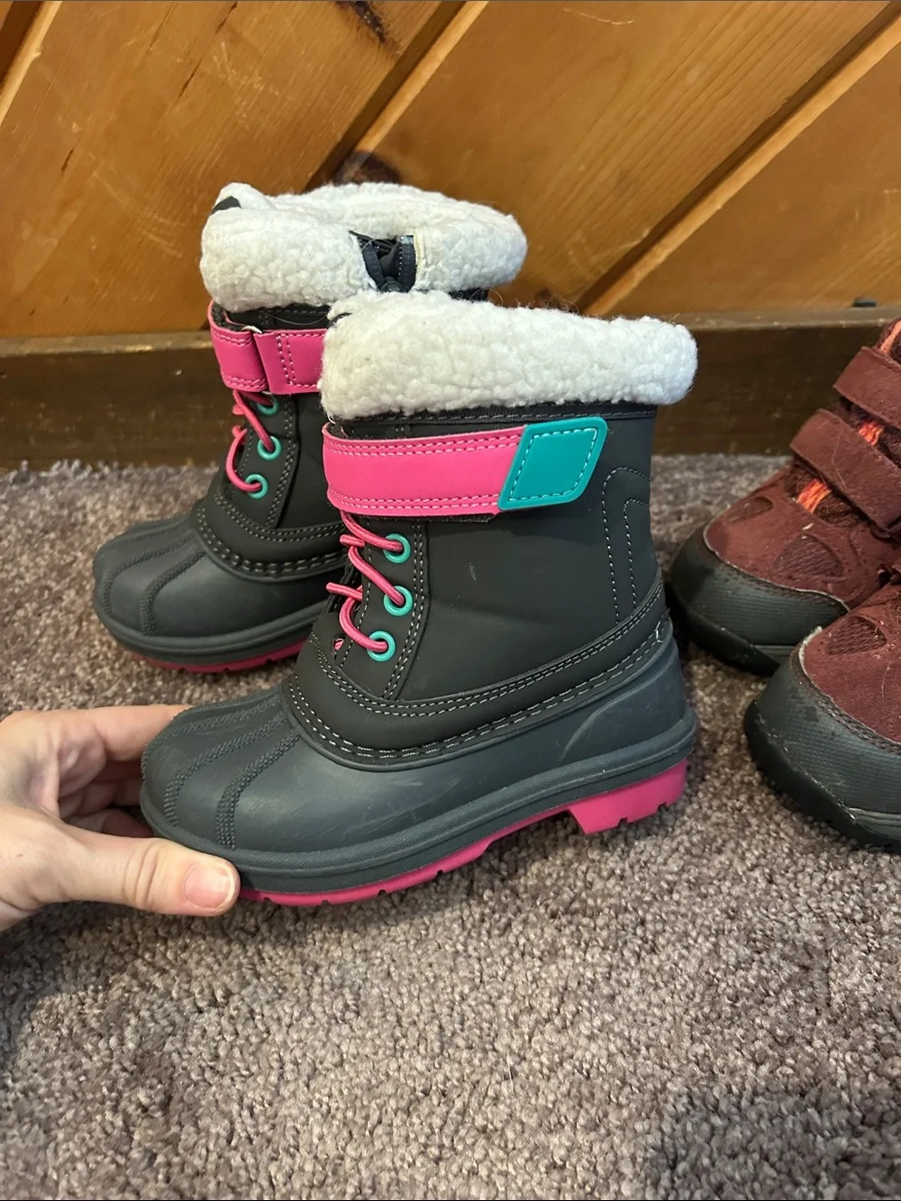 Toddler girls size 8 LL Bean hiking boots and cat & jack snow boots bundle!!